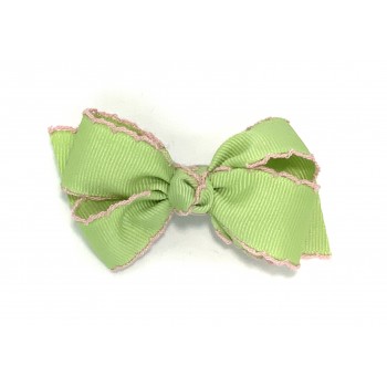 Green (Lime Juice) / 150 Pink Pico Stitch Bow - 3 inch